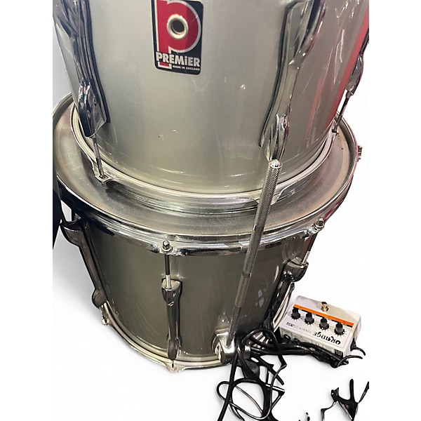 Used Premier 5 Piece DRUM SET Gray Drum Kit