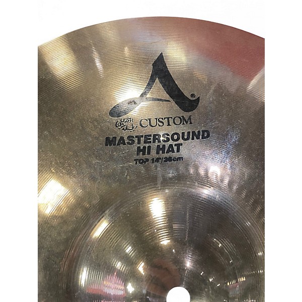 Used Zildjian 19in A Custom Mastersound Hi Hat Pair Cymbal