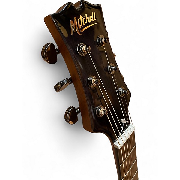 Used Mitchell MX430QAB Black Acoustic Electric Guitar