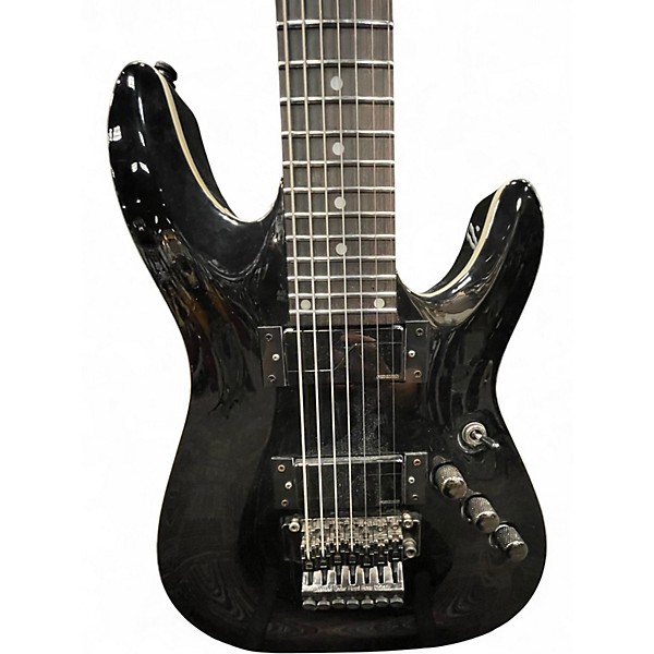 Used Schecter Guitar Research C7 FLOYD ROSE DIAMOND SERIES Black Solid Body Electric Guitar