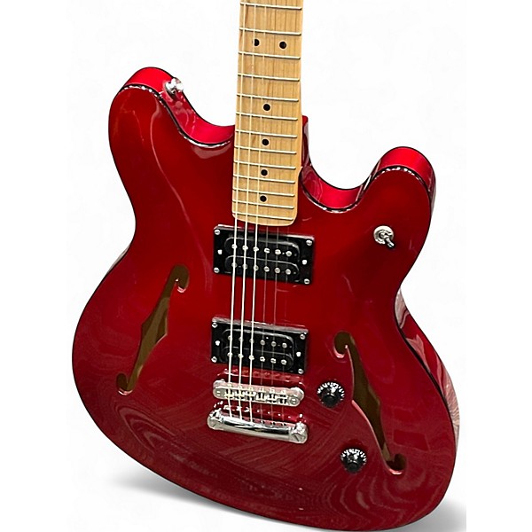 Used Squier Affinity Series Starcaster Hollow Candy Apple Red Hollow Body Electric Guitar