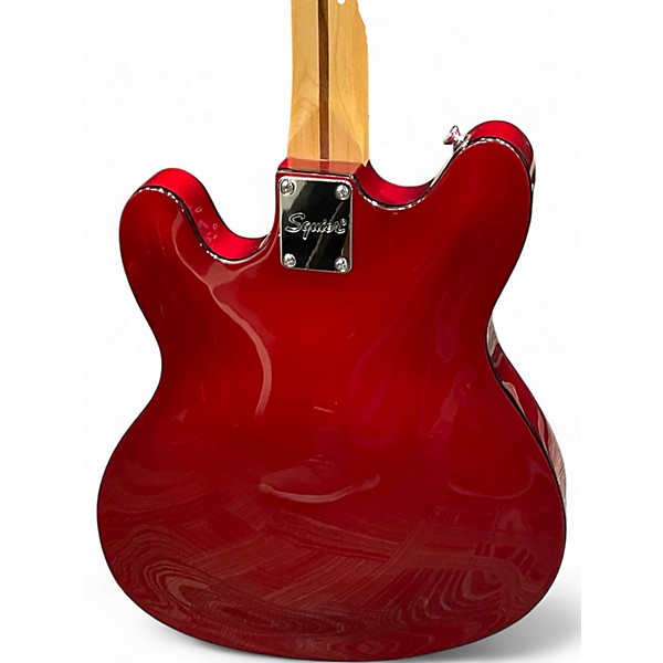 Used Squier Affinity Series Starcaster Hollow Candy Apple Red Hollow Body Electric Guitar
