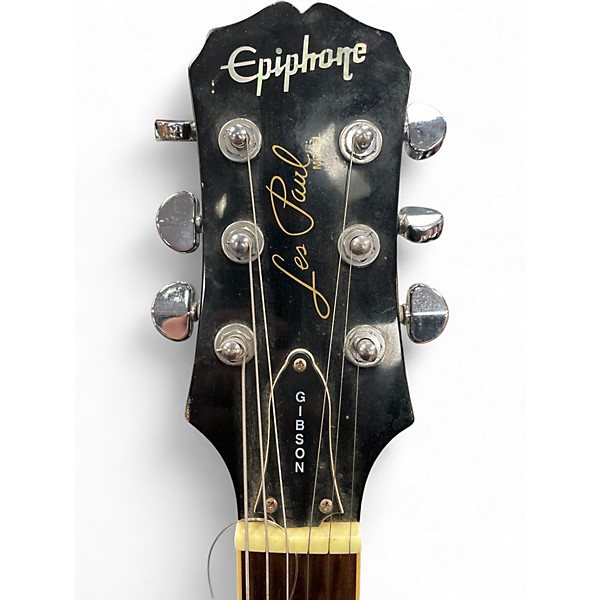 Used 2020 Epiphone Les Paul Standard Black and Silver Solid Body Electric Guitar