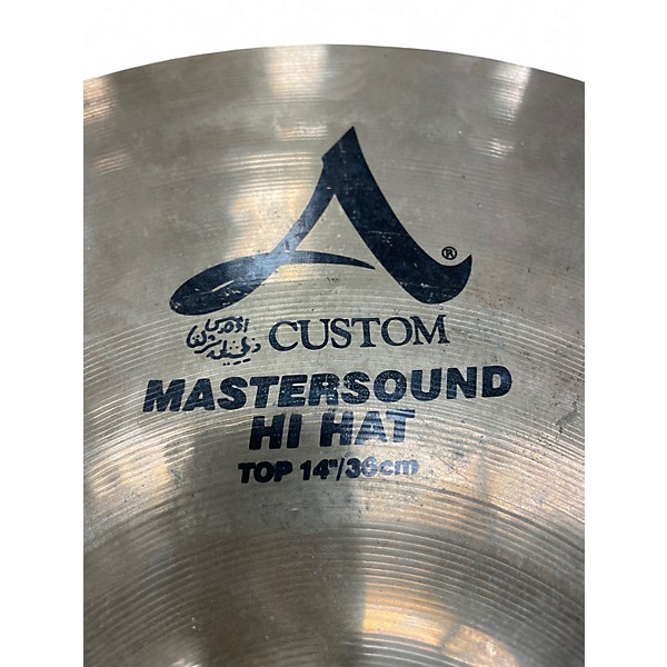 Used Zildjian 14in A Custom Mastersound Hi Hat Pair Cymbal