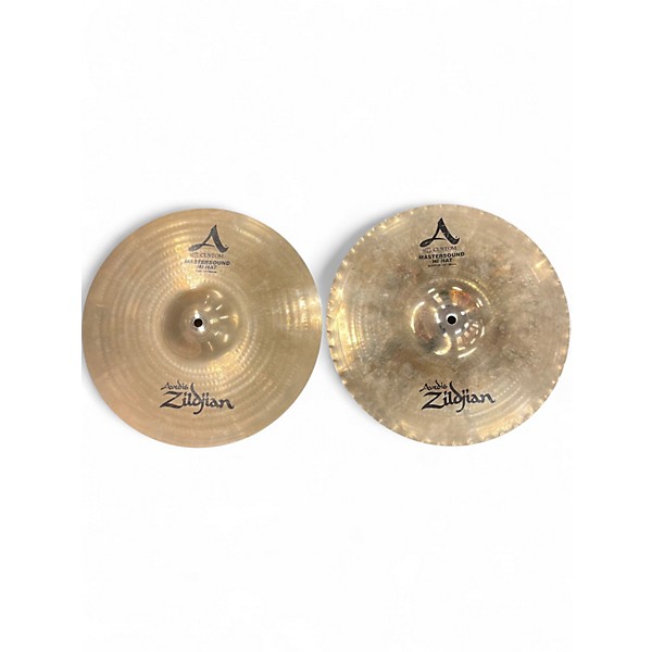 Used Zildjian 14in A Custom Mastersound Hi Hat Pair Cymbal