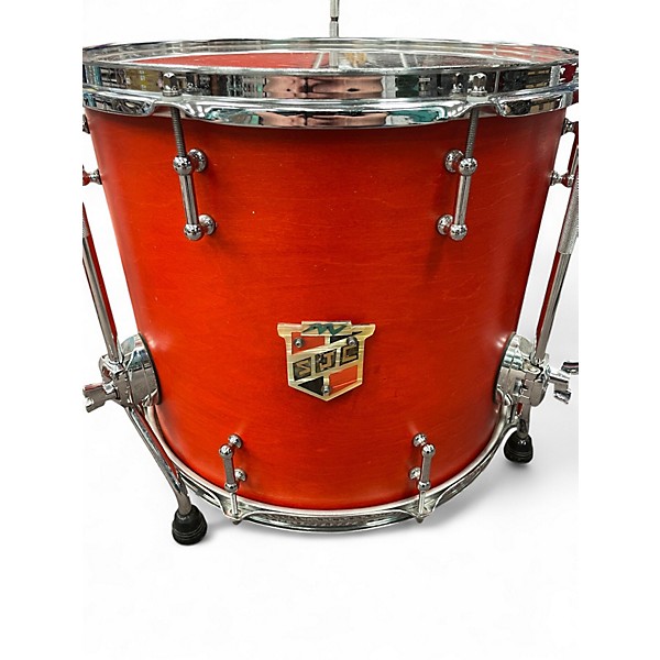 Used SJC Drums 3 Piece Custom 3PC Shell Pack Orange Drum Kit