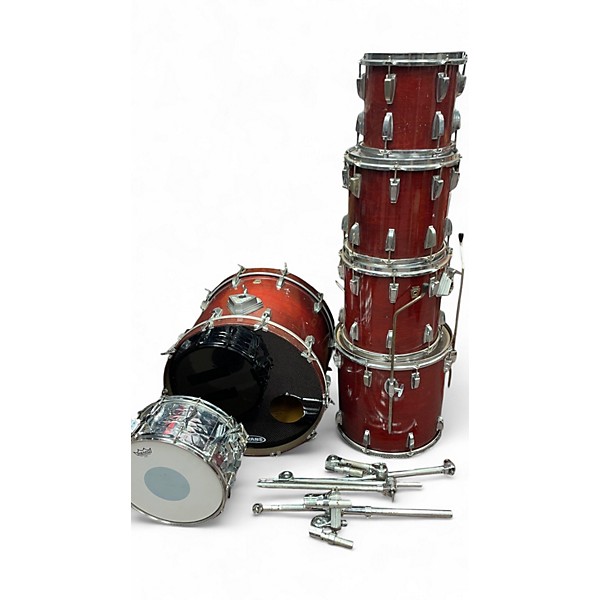 Used 1980s Ludwig 6 Piece Classic Maple Ruby Drum Kit