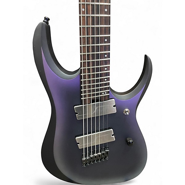 Used Ibanez RGA71AL Axion Label 7 String BLACK AURORA BURST Solid Body Electric Guitar