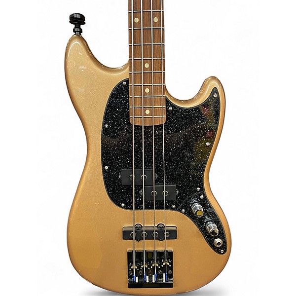 Used 2022 Fender Player Mustang Bass PJ FIRE MIST GOLD Electric Bass Guitar