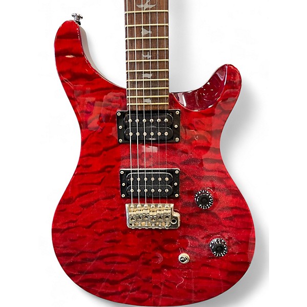 Used PRS SE Custom 24 Trans Red Solid Body Electric Guitar