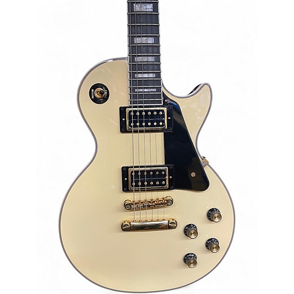 Used 2020s Epiphone Les Paul Custom Antique White Solid Body Electric Guitar