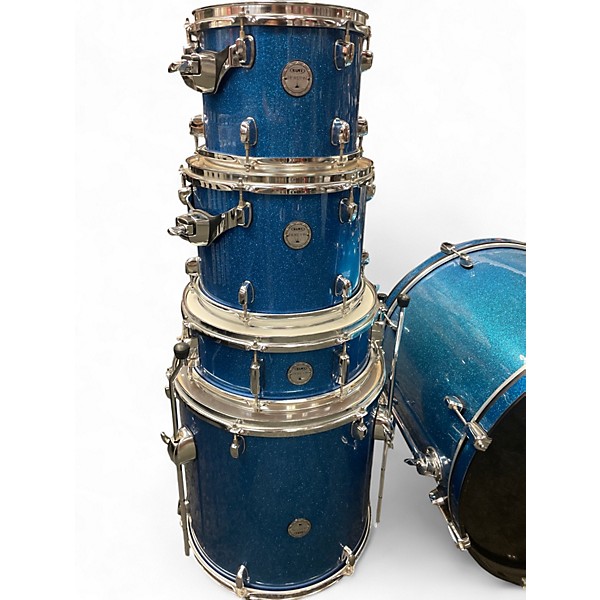 Used Mapex 5 Piece Horizon Standard Blue Sparkle Drum Kit
