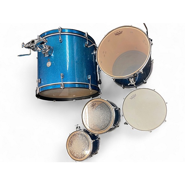 Used Mapex 5 Piece Horizon Standard Blue Sparkle Drum Kit