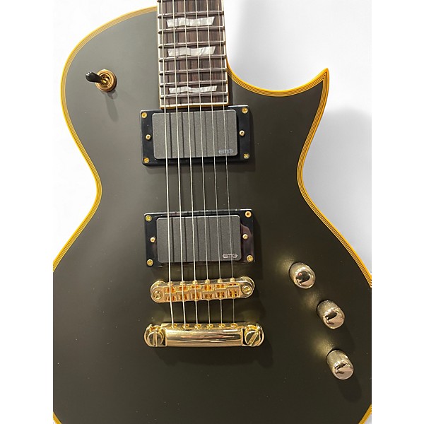 Used ESP LTD EC1000 Deluxe Black and Gold Solid Body Electric Guitar