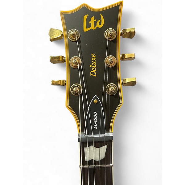 Used ESP LTD EC1000 Deluxe Black and Gold Solid Body Electric Guitar