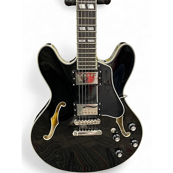 Used Eastman T486 BK Black Hollow Body Electric Guitar
