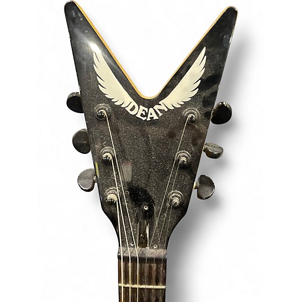 Used Dean Flying V Black Solid Body Electric Guitar