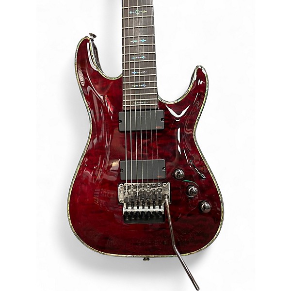 Used Schecter Guitar Research Hellraiser C7 Floyd Rose Black Cherry Solid Body Electric Guitar