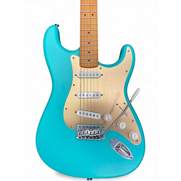 Used Squier 40th Anniversary Stratocaster Turquoise Solid Body Electric Guitar