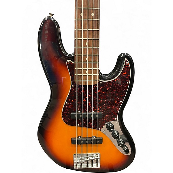 Used Fender Deluxe Jazz Bass V 5 String 3 Color Sunburst Electric Bass Guitar
