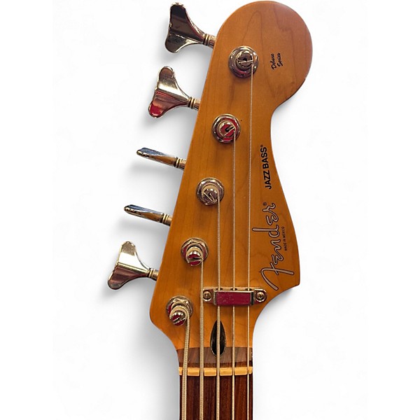 Used Fender Deluxe Jazz Bass V 5 String 3 Color Sunburst Electric Bass Guitar