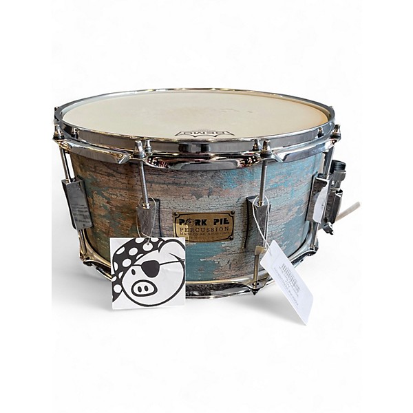 Used Pork Pie 14X7 Weathered Barn Blue Snare Drum WEATHERED BARN BLUE Drum