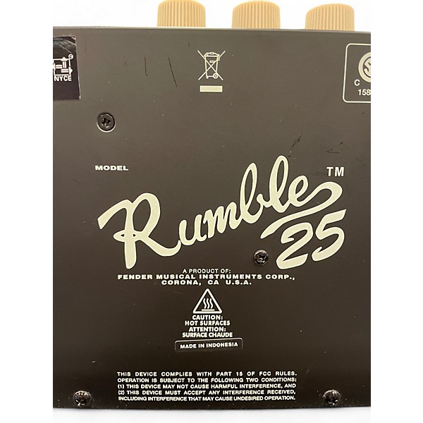 Used Fender Rumble 25 25W 1x8 Bass Combo Amp