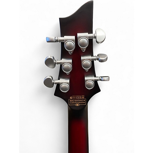 Used Schecter Guitar Research C1 Floyd Rose Platinum Satin Crimson Red Burst Solid Body Electric Guitar