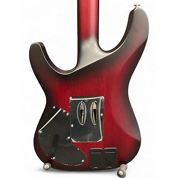 Used Schecter Guitar Research C1 Floyd Rose Platinum Satin Crimson Red Burst Solid Body Electric Guitar