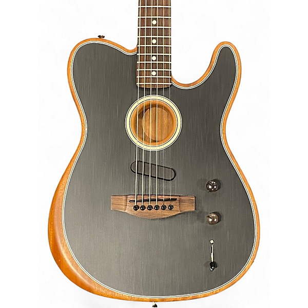 Used Fender Acoustasonic Player Telecaster Black Acoustic Electric Guitar