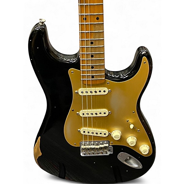Used Fender Road Worn 1950S Stratocaster Black Solid Body Electric Guitar