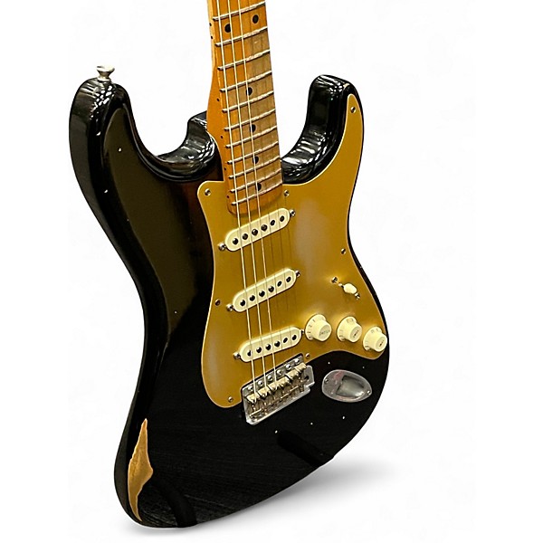 Used Fender Road Worn 1950S Stratocaster Black Solid Body Electric Guitar