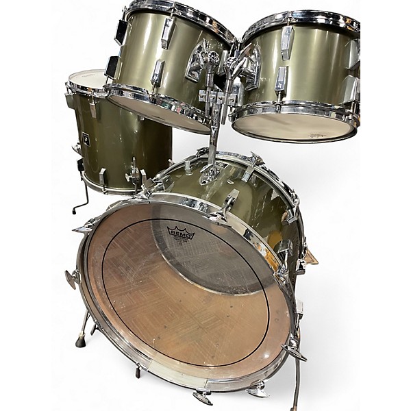 Vintage 1975 SONOR 4 Piece Phonic Centennial Aged Metallic Pewter Drum Kit