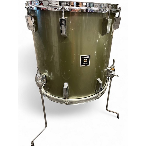 Vintage 1975 SONOR 4 Piece Phonic Centennial Aged Metallic Pewter Drum Kit