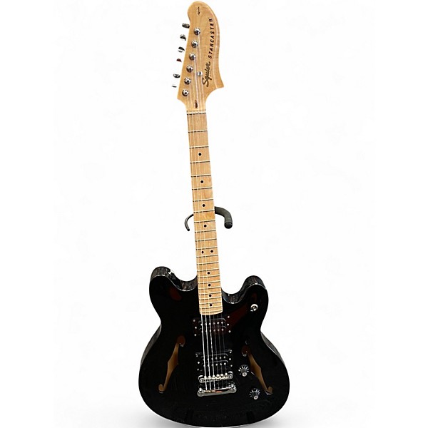 Used Squier Affinity Series Starcaster Hollow Black Hollow Body Electric Guitar