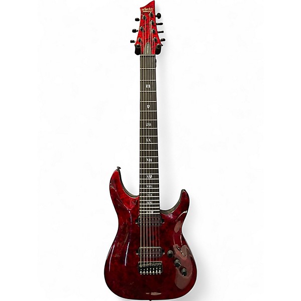 Used Schecter Guitar Research C7 Apocalypse Crimson Red Trans Solid Body Electric Guitar