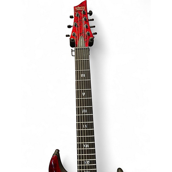 Used Schecter Guitar Research C7 Apocalypse Crimson Red Trans Solid Body Electric Guitar