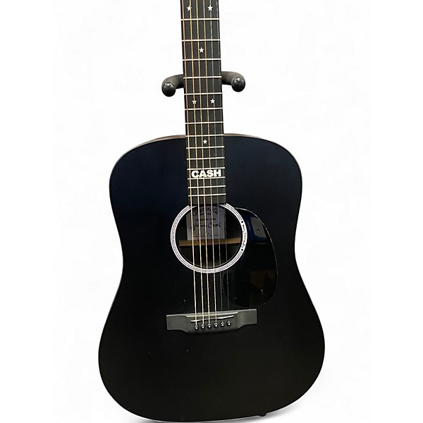 Used Martin DX Johnny Cash Black Acoustic Electric Guitar