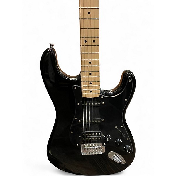 Used Squier Stratocaster HSS Black Solid Body Electric Guitar