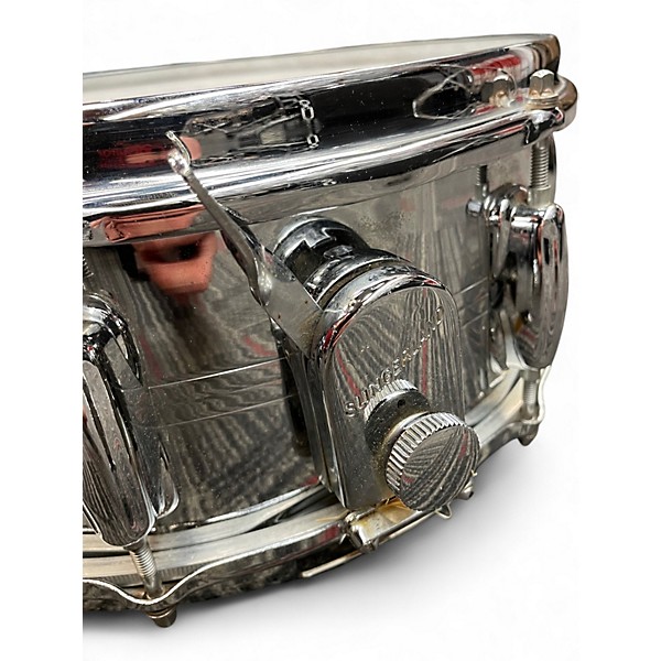 Vintage 1970 Slingerland 14X5.5 Buddy Rich Chrome Over Brass Snare Chrome Drum