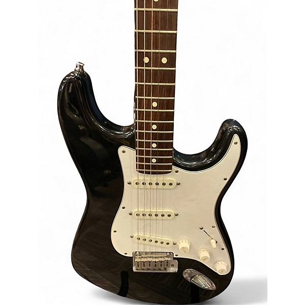 Vintage 1993 Fender 	AM STD STRAT RW MDB W/C Black Solid Body Electric Guitar