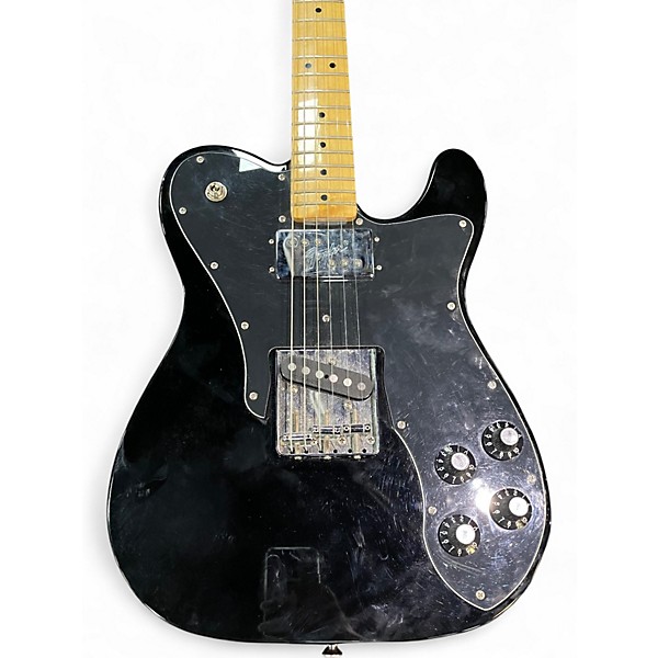 Used Squier Telecaster Custom Black Solid Body Electric Guitar