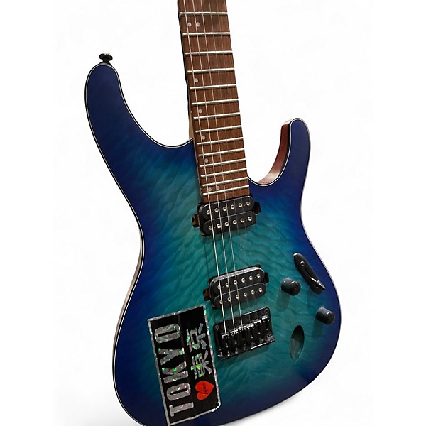 Used Ibanez S621QM Blue Solid Body Electric Guitar