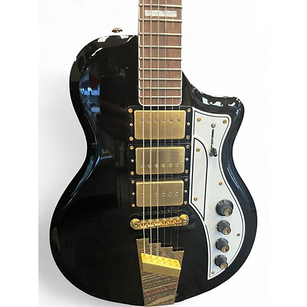 Used Supro Tri Tone 1275 JB Black Solid Body Electric Guitar