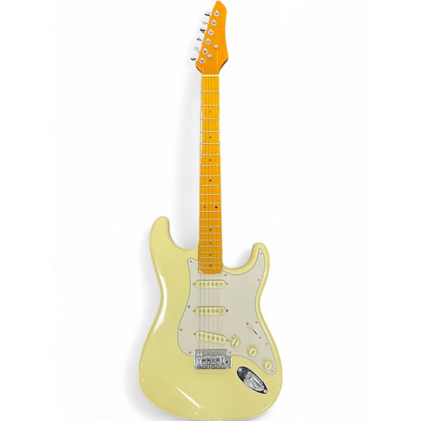 Used SX VINTAGE SERIES CUSTOM HAND MADE SSS STRAT STYLE TV Yellow Solid Body Electric Guitar