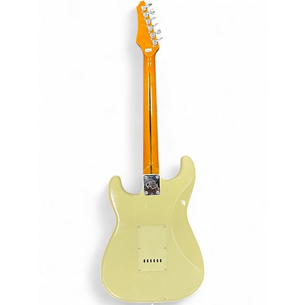 Used SX VINTAGE SERIES CUSTOM HAND MADE SSS STRAT STYLE TV Yellow Solid Body Electric Guitar