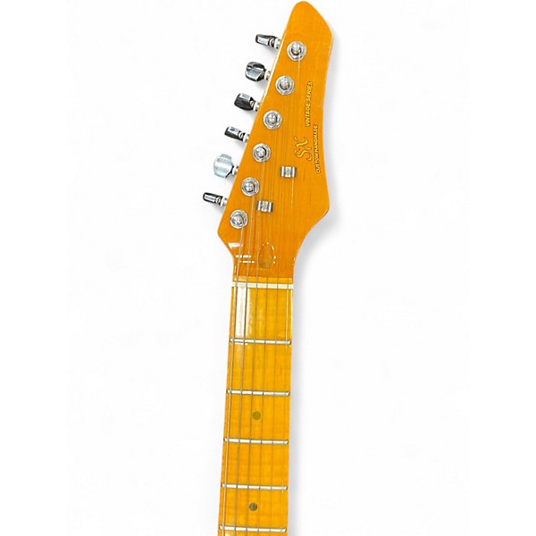 Used SX VINTAGE SERIES CUSTOM HAND MADE SSS STRAT STYLE TV Yellow Solid Body Electric Guitar