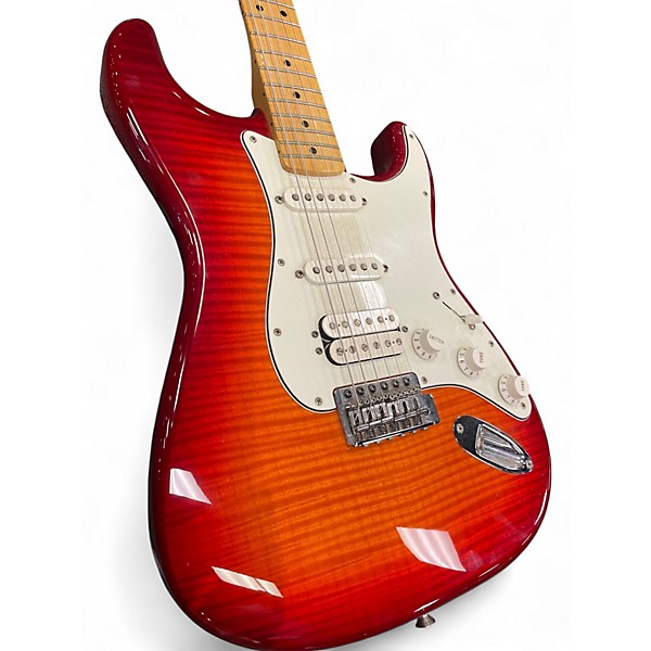 Used Fender Standard Stratocaster Plus Top Dark Cherry Burst Solid Body Electric Guitar