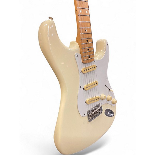 Vintage 1980s Squier Stratocaster MIJ A Series Vintage white Solid Body Electric Guitar
