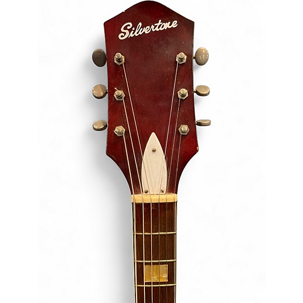 Vintage 1960s Silvertone 1454 Redburst Hollow Body Electric Guitar